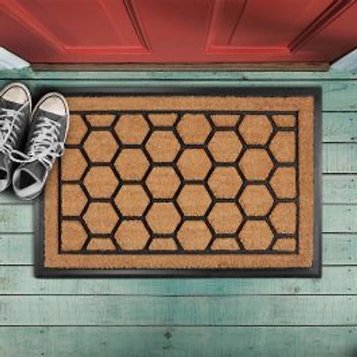 Hexagon Rubber and Coir Mat