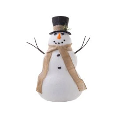Large Striped White and Red Foam Snowman Figure with Striped Cap