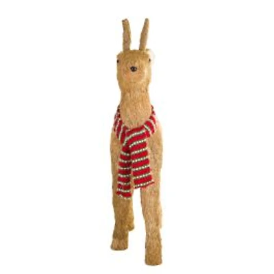Large Brown Foam Reindeer Figurine with Scarf
