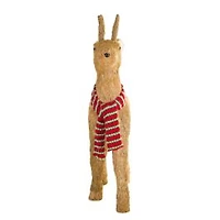 Large Brown Foam Reindeer Figurine with Scarf