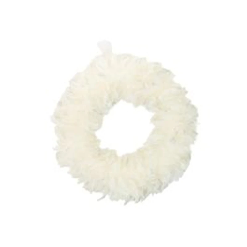 Couronne suspendue en mousse blanche plumeuse