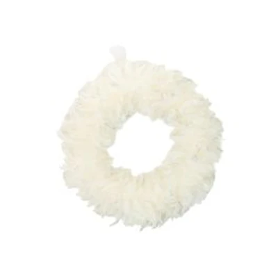 Couronne suspendue en mousse blanche plumeuse