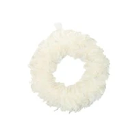 Couronne suspendue en mousse blanche plumeuse