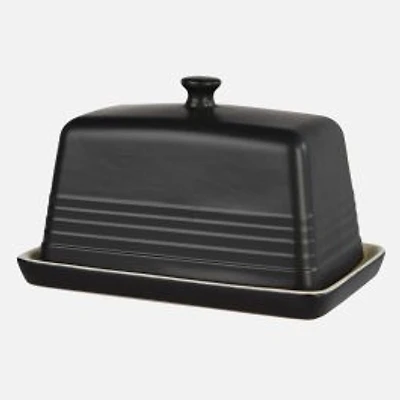 Vintage Butter Dish. 1 lb - Matte Black