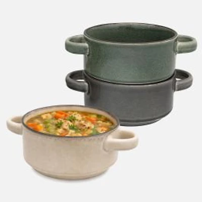 S&Co Reactive Glaze Stackable Soup Bowls