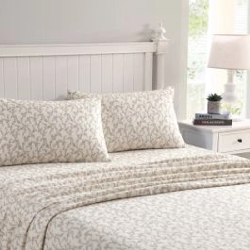 Laura Ashley Victoria Beige Cotton Sheet Set