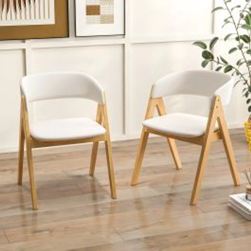 Set of 2 Soft Padded Accent Armchairs
