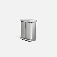 simplehuman Recycler Rectangular Step Can, 58L - Brushed Stainless Steel