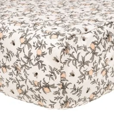 Bees Cotton Change Pad Cover & Crib Fitted Sheet, 2 Pieces