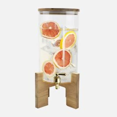 JS Gourmet Glass Dispenser with Acacia Lid