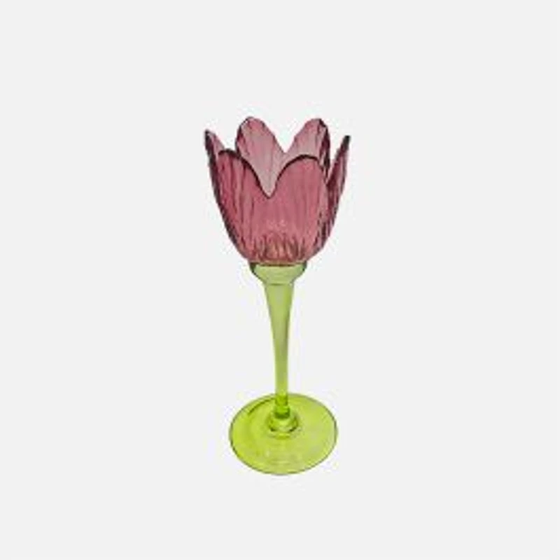 Tulip Glass Candle Holder, Medium
