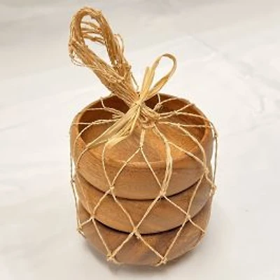 Gusto! Round Dish Set with Abaca Net, Set of 3