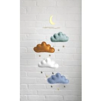 Cloud & Star Mobile -Green, Ocher, White & Blue