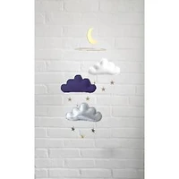 Cloud & Star Mobile - White, Navy & Silver