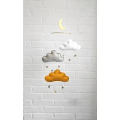 Cloud & Star Mobile - White, Grey & Orcher