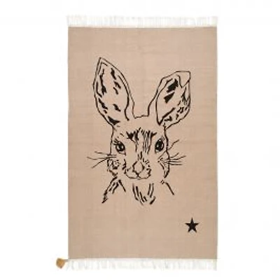 100% Cotton Bunny Rug - Taupe