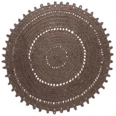 100% Cotton Round Rug - Grey