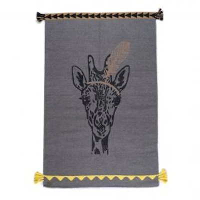 100% Wool Circus Giraffe Rug - Grey