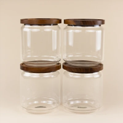 Jumbo Glass Canisters, Set of 4 - Medium