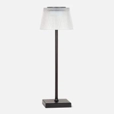 Fluted Frost Shade LED Table Lamp - White