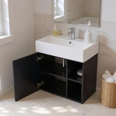 Floating Bathroom Vanity with Ceramic Sink - 21.6"
