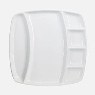 Trudeau Square Fondue Plates - White, Set of 4