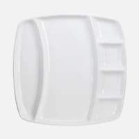 Trudeau Square Fondue Plates - White, Set of 4