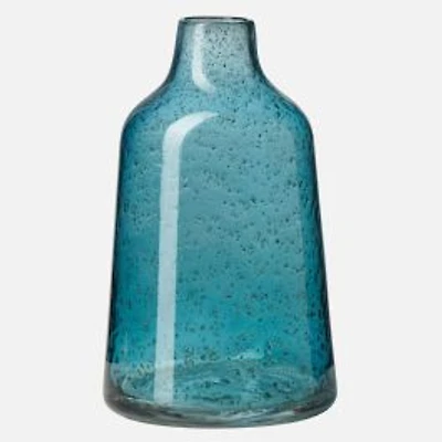 Torre & Tagus Marina Gold Bubbles Vase - 10", Blue