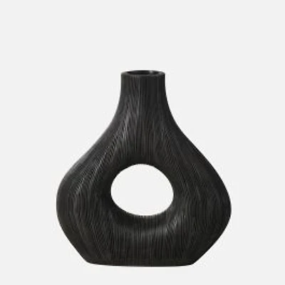 Torre and Tagus Alma Patina Horn Black Vase, 9"