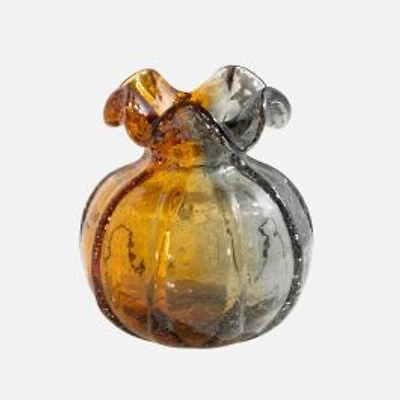 Torre & Tagus Audrey Two-Tone Fluted Vase - amber