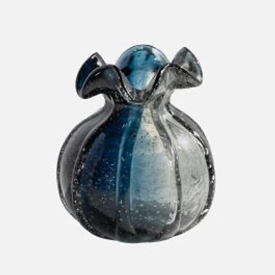Torre & Tagus Audrey TwoTone Fluted Vase - blue