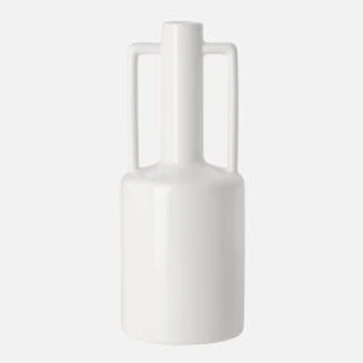Torre & Tagus Double Handle Long-Neck Vase, 11.75" - White
