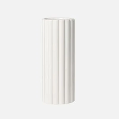 Torre & Tagus Linear Column Cylinder Vase, 9.75" - White