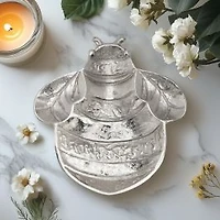 Aluminum Decor Dish, Bee - Silver