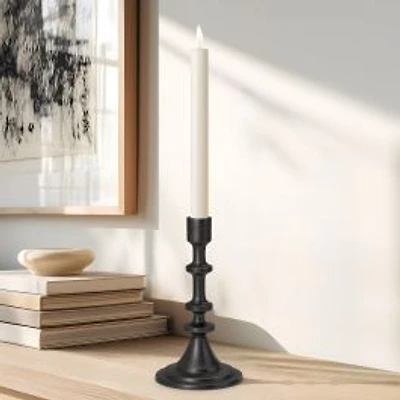 Torre & Tagus Taper Aluminum Candle Holder, 8.25" - Black