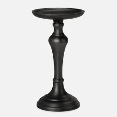 Torre & Tagus Aluminum Pillar Candle Holder, 7" - Black