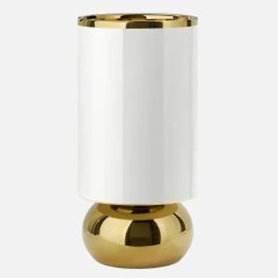 Torre & Tagus Talia Gold Trim Cylinder Bulb Vase