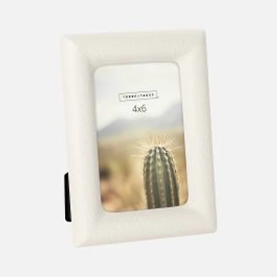 Torre & Tagus Alda Photo Frame, Leather Cream - 4 x 6"