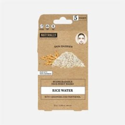 Biodegradable Face Sheet Masks, Pack of 5 - Rice Water