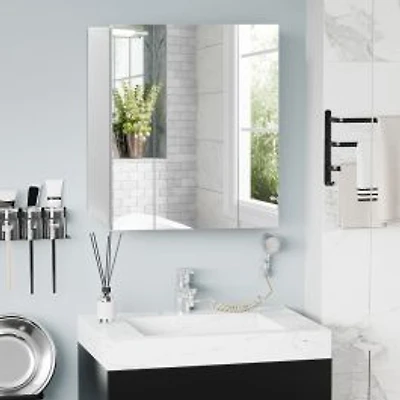 Bathroom Mirror Cabinet Storage Organizer
