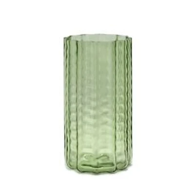 Waves 02 Green Blown Glass Vase