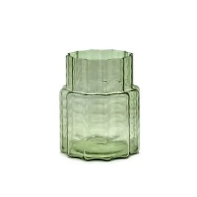 Waves 04 Green Blown Glass Vase
