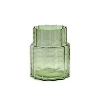 Waves 04 Green Blown Glass Vase