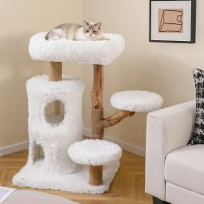 Modern Cat Tree for Indoor Cats-White