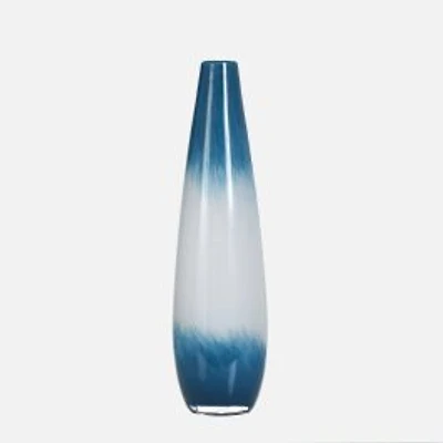 Beaker Shaped Vase, 15.4" - Blue White