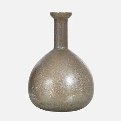 Bud Shaped Vase, Round Base - Brown Silver