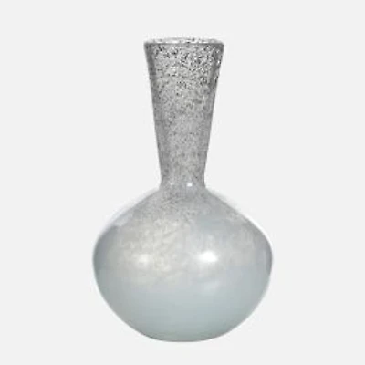 Trumpet Neck Vase, 13.5" - Grey Silver