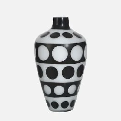 Urn Shaped Vase, 7.7" - Black White