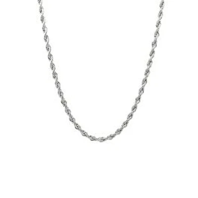 Luenzo 4mm Stainless Steel Rope Chain 24" Necklace