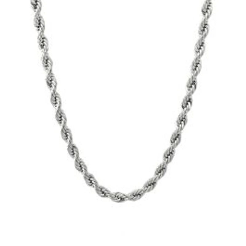 Luenzo 5mm Stainless Steel Rope Chain Necklace